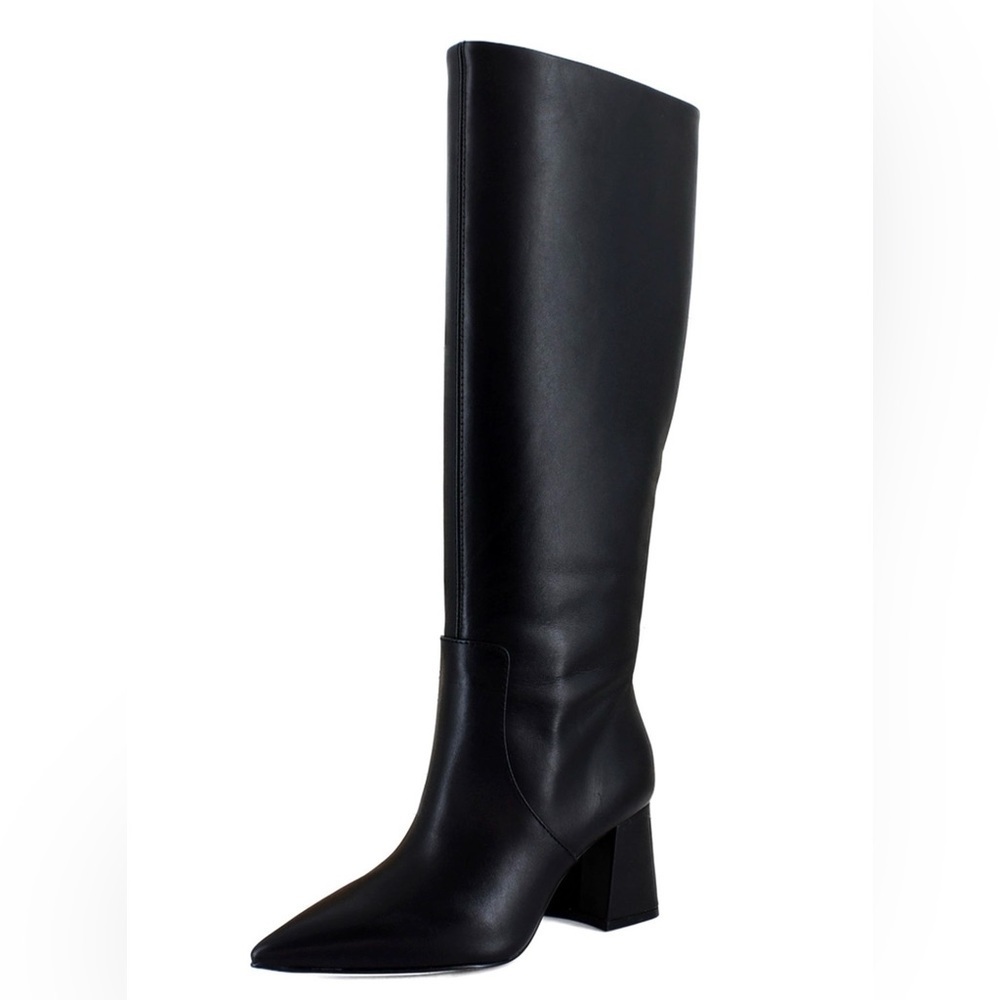 Jessica Simpson Black Knee-High Leather Women's Boot Size 9.5 Wide Calf